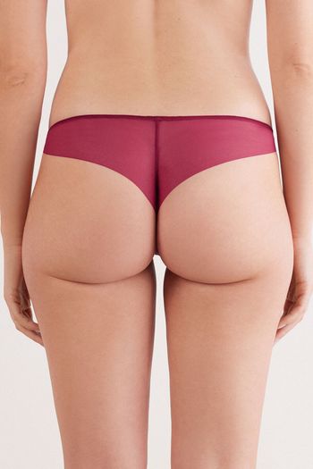 Calcinha Brasileira Sheer Glamour - Bordô P / Bordô