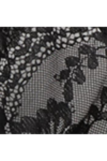 Body Tule e Renda Sheer Glamour - Preto P / Preto