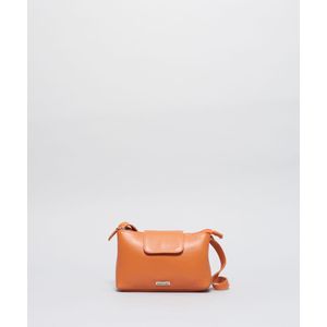 Bolsa P Couro Fernanda Transversal Lisa Laranja Soulier