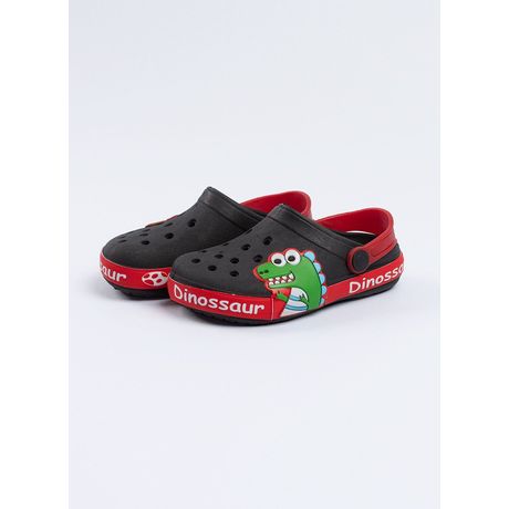 Babuche Infantil Molekada Dinossaur Com Tira Velcro Chumbo