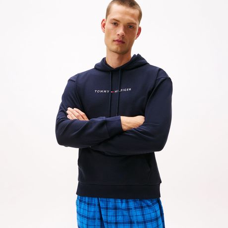 Moletom Lounge Logo Corporate Manga Longa Lisa Azul Marinho