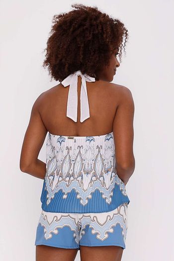 BLUSA PLISADA AZUL ORFEU P