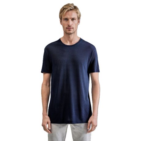 Camiseta Piquet Liocel Reserva Regular Manga Curta Azul Escuro