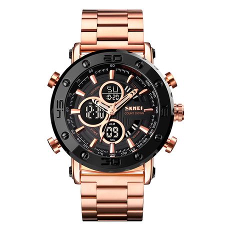 Relógio Masculino Relógio Skmei AnaDigi 1636 Rose e Preto