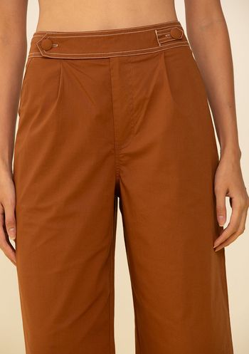 Calça Zinco Reta Alta Marrom 38 / Marrom