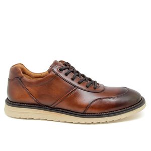 Sapato Social Cambridge Couro Polido Tan Perlatto