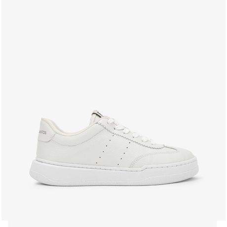 Tênis Loucos & Santos Casual Baixo Couro Floter Fresh Recortes Branco