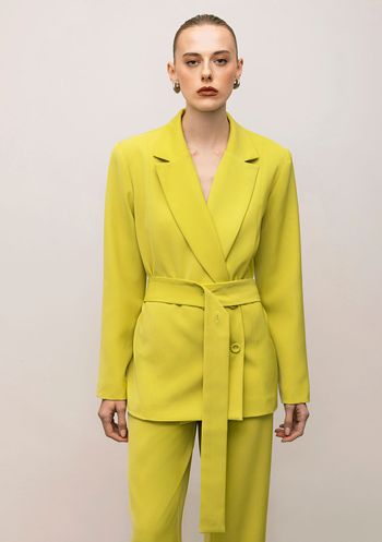 Blazer Iódice Detalhe Botão Com Faixa Verde Claro PP / Verde Claro