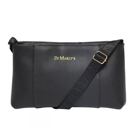 Bolsa Transversal Em Couro Legítimo Liso Chumbo Di Marly's