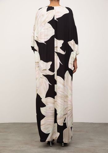 Vestido Iódice Solto Decote Careca Manga 3 Quartos Longo Preto M / preto