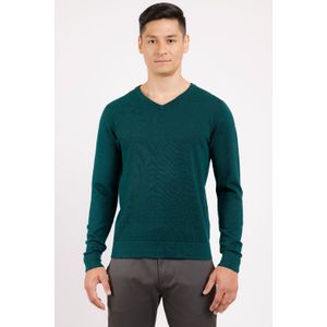 Tricot Manga Longa Gola v Verde Escuro