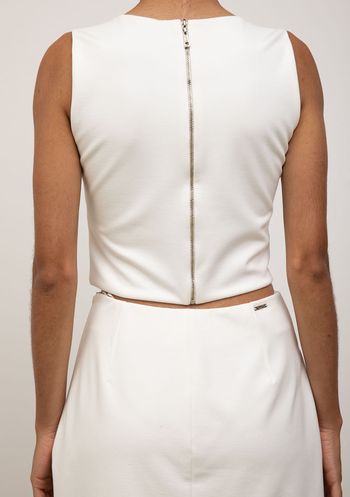 Top Iódice Decote Quadrado Alça Larga Off White M / Off White