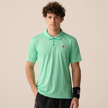 Pólo FILA Player F-Box II Malha Sustentável Manga Curta Azul Turquesa
