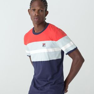 Camiseta FILA Flag Masculina Meia Malha Manga Curta Azul Marinho