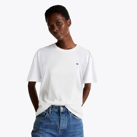 Tommy Hilfiger Camiseta Modern Gola C Lisa Manga Curta Branco