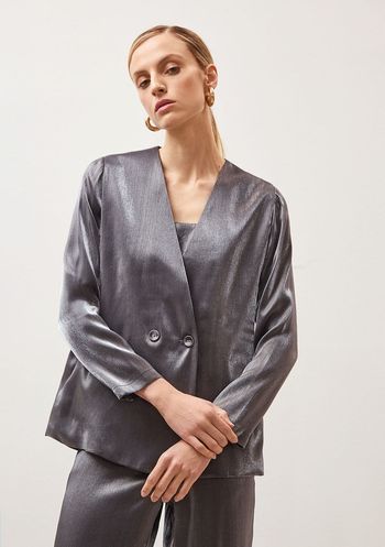 Blazer Iódice Com Transpasse Com Botões Preto PP / preto