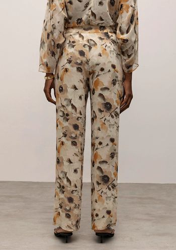 Calça Iódice Reta Cós Alto Zíper Lateral Bege 38 / bege