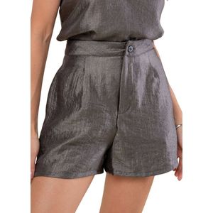 Shorts Sawary Radiance Acetinado Cinza