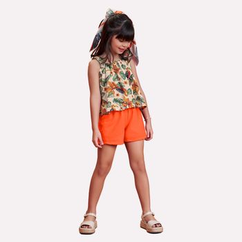 Conjunto Infantil Menina Estampa Nanai 4 / Verde Escuro