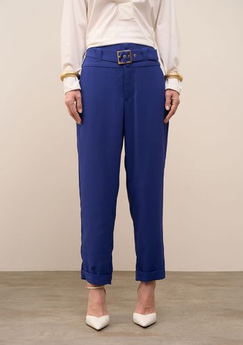 Calça Iódice Cenoura Alta Azul 36 / Azul