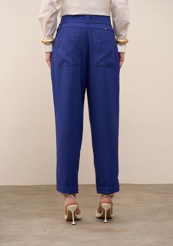 Calça Iódice Cenoura Alta Azul 36 / Azul