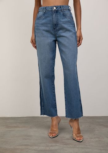 Calça Iódice Reta Alta Azul 36 / Azul