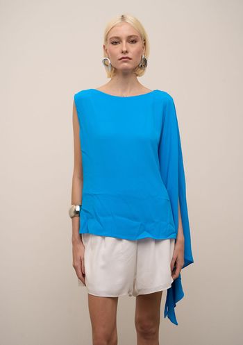 Regata Iódice Solta Decote Canoa Padrão Azul M / Azul