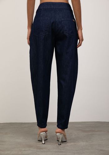 Calça Iódice Cenoura Alta Azul 44 / Azul