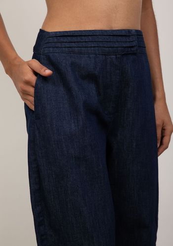 Calça Iódice Cenoura Alta Azul 44 / Azul