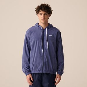 Jaqueta Fila Windbreaker Letter Masculina Manga Longa Azul Escuro