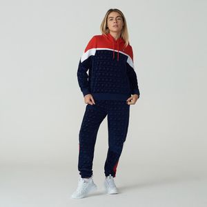 Calça FILA Helen Veludo Jacquard Azul Marinho