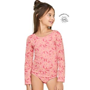 Maiô Infantil Elian Proteção UV Manga Longa Lilás