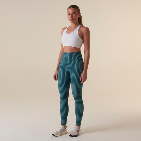Legging Fila Future Sports Pinstripes Flow Listrado Azul Turquesa