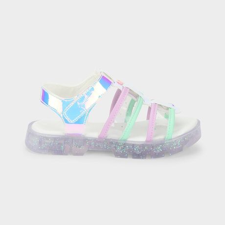 Sandália Infantil Bibi Plataforma 2.0 Holográfica Branca