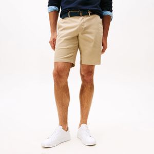 Shorts Chino Brooklin Modelagem Reta Lisa Bege Tommy Hilfiger
