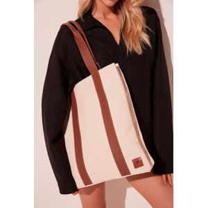 Bolsa Tote Couros E Lonas T427A1699 Lona Caramelo