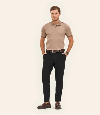 Polo em Cotton Leve Masculina Diametro Marrom GG / Marrom