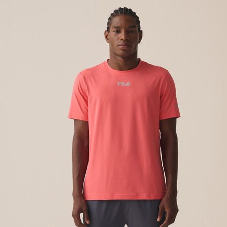 Camiseta FILA Sun Protect Breezy Manga Curta Coral