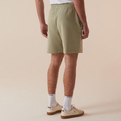 Bermuda FILA Comfort Cargo Letter Masculina Moletom Sem Felpa Bege