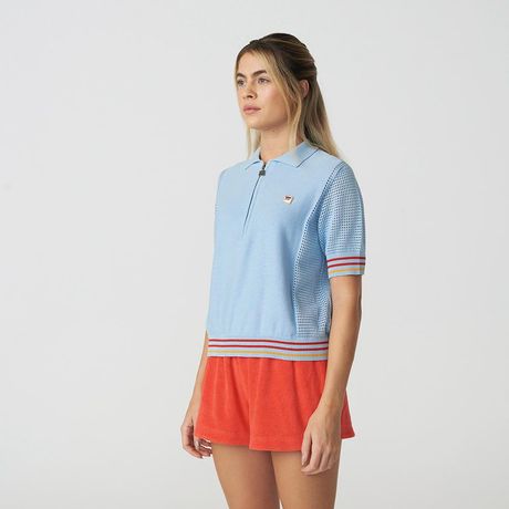 Pólo Fila Lennon Feminina Manga Curta Telada Azul Claro