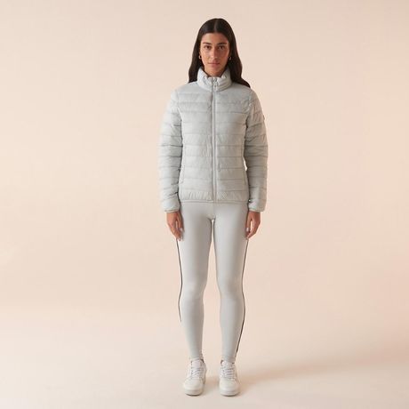 Legging Fila Life Core Feminina Malha Algodão Com Elastano Cintura Alta Longa Cinza Claro