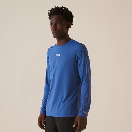 Camiseta Fila Sun Protect Breezy Manga Longa Azul Royal Masculina