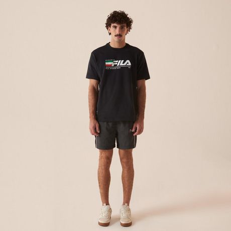 Shorts Fila Biella Italia Tecido Plano Nylon Cinza Escuro