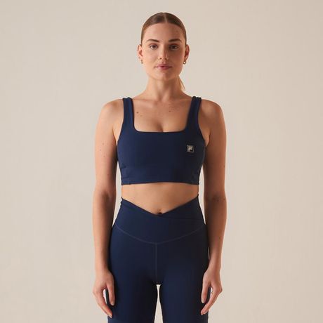 Top Fila Touch Gym Feminino Sem Manga Azul Marinho