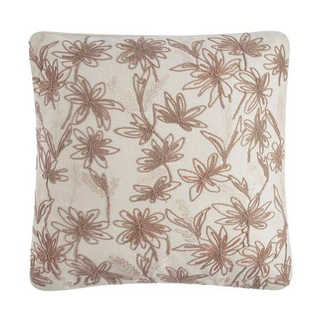 Almofada Decor Bena Algodão Bordado Bege 45 X 45 Cm Home Style