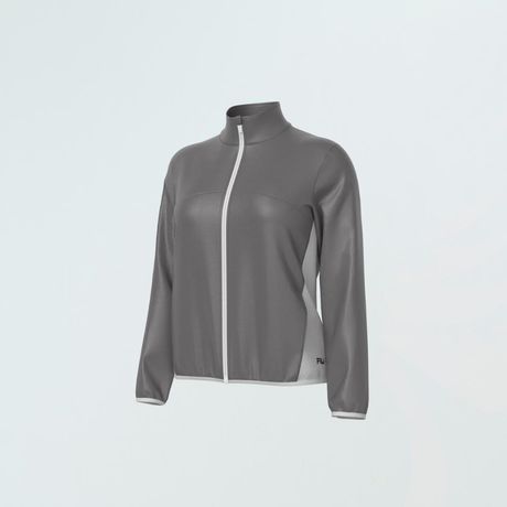 Jaqueta Corta Vento FILA Core Run Feminino Poliamida Manga Longa Cinza