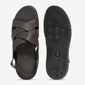 Sandália Ferracini Masculina de Couro Lancer Ferracini 1207B 39 / MARROM | BROWN