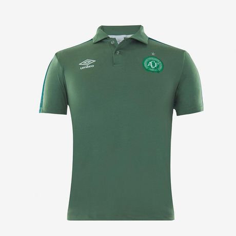Polo Masculina Umbro Chapecoense Viagem 2022 Manga Curta Verde