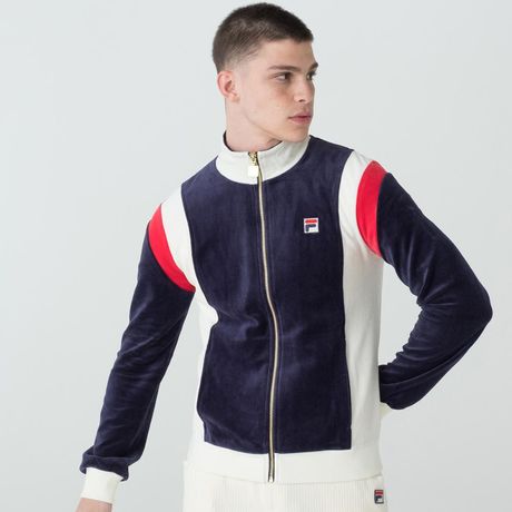 Jaqueta Fila Floyd Masculina Veludo Cotelê Manga Longa Azul Marinho