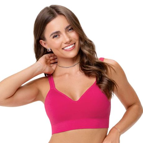 Sutiã Comfort Duplo Sem Costura Alças Largas Reguláveis Coral